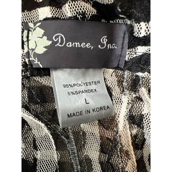 Damee Jacket Womens L Black Zebra Striped Mesh Art To Wear Artsy Lagenlook Top - Picture 8 of 10